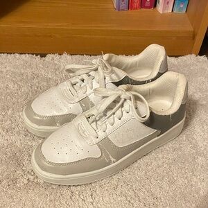 Wonder Nation White and Gray Kids Sneakers
